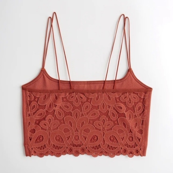 NWT Gilly Hicks Seamless Lace Back Double Strap Ribbed Bralette - Picture 2 of 10